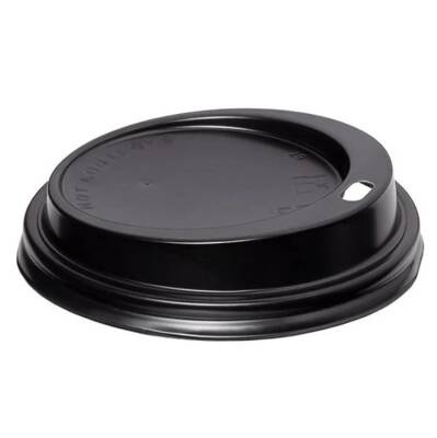 12-14-16 oz Plastik Sıcak içecek Kapağı Siyah - 1