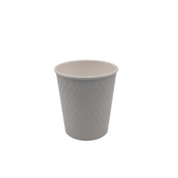 8 oz Beyaz Embossed Karton Bardak - 1