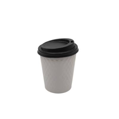 8 oz Beyaz Embossed Karton Bardak - 2