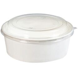 Beyaz Salata Kasesi Seti 1300 cc PET Kapak - 1