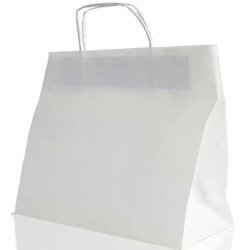 Burgu Saplı Beyaz Çanta 38x36x25 Cm - 1