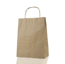 Burgu Saplı Kraft Çanta 18x24x9 Cm - AMBALAJ SEPETİM