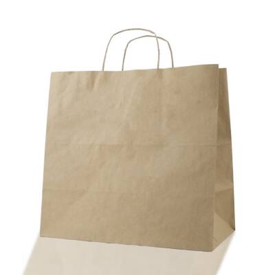 Burgu Saplı Kraft Çanta 28x29x17 Cm - 1