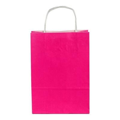 Burgu Saplı Pembe Kağıt Çanta 18x24x8 Cm - 2