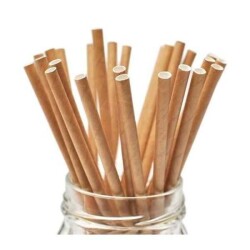 Kraft Frozen Kağıt Pipet 8 mm x 23 cm - 2
