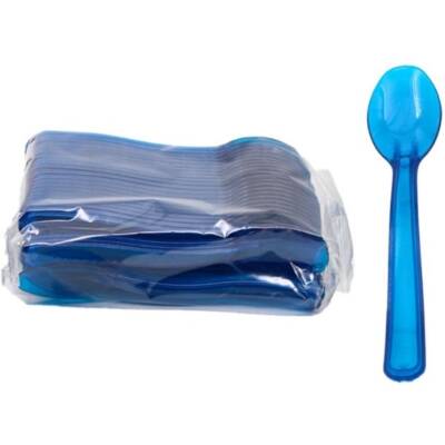 Plastik Lüx Dondurma Kaşığı Mavi 12 cm - 1