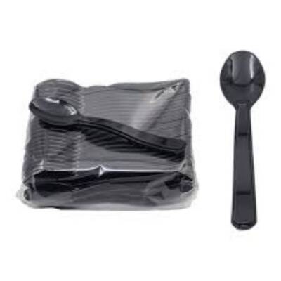 Plastik Lüx Dondurma Kaşığı Siyah 12 cm - 1