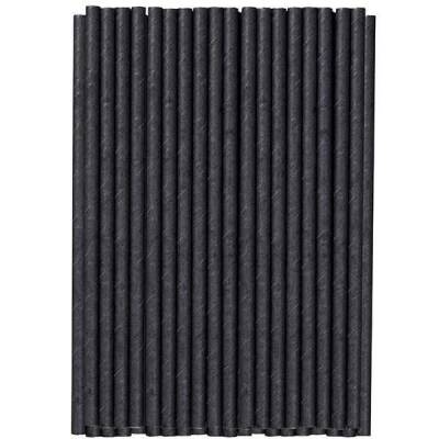 Siyah Frozen Kağıt Pipet 8 mm x 24 cm - 1