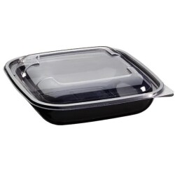 Siyah Kare Salata Kasesi Kapağı 600 Adet - 2